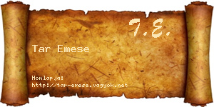 Tar Emese névjegykártya